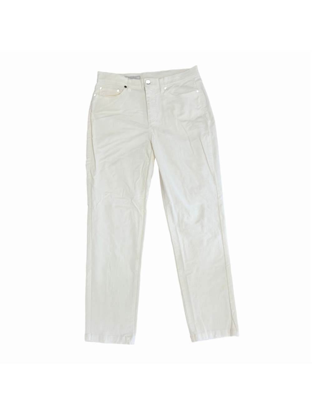 Brooks Brothers White Straight Leg Corduroy Five Pocket Pants Women's Size 8